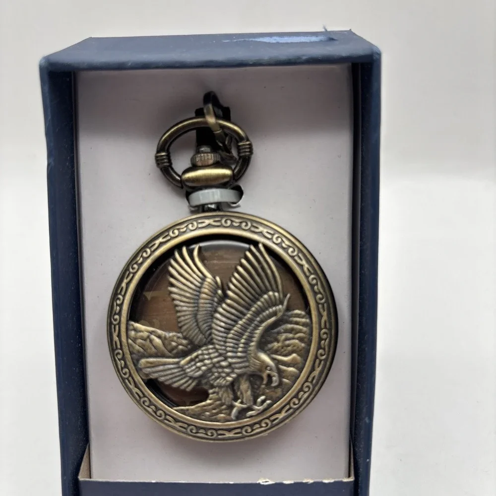 George‎ Vintage Eagle Design Pocket Watch New In Box.